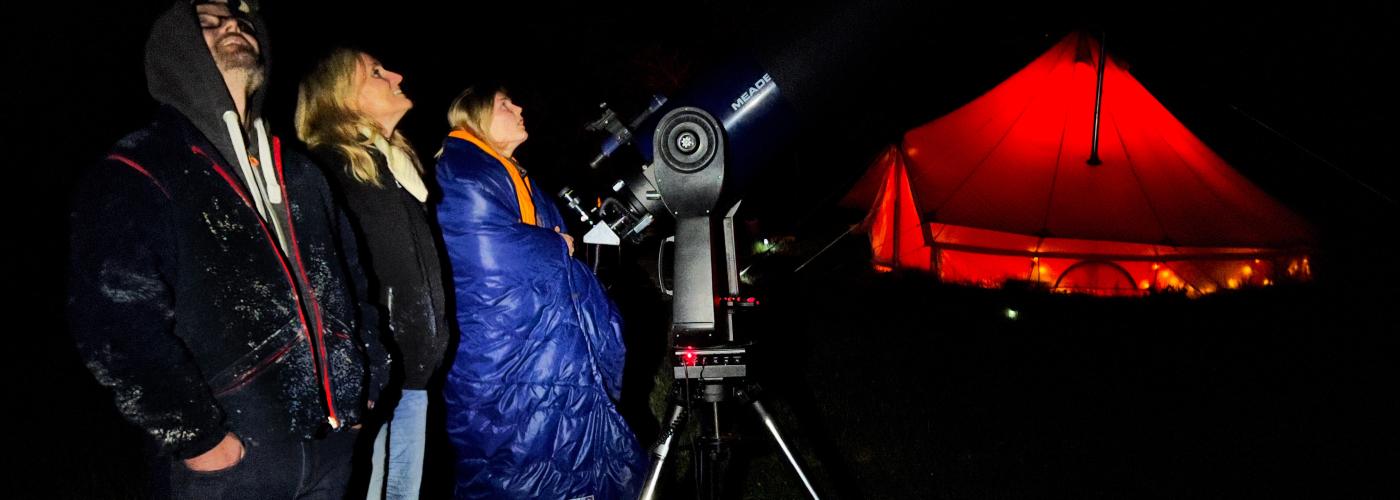 Visitors at telescope