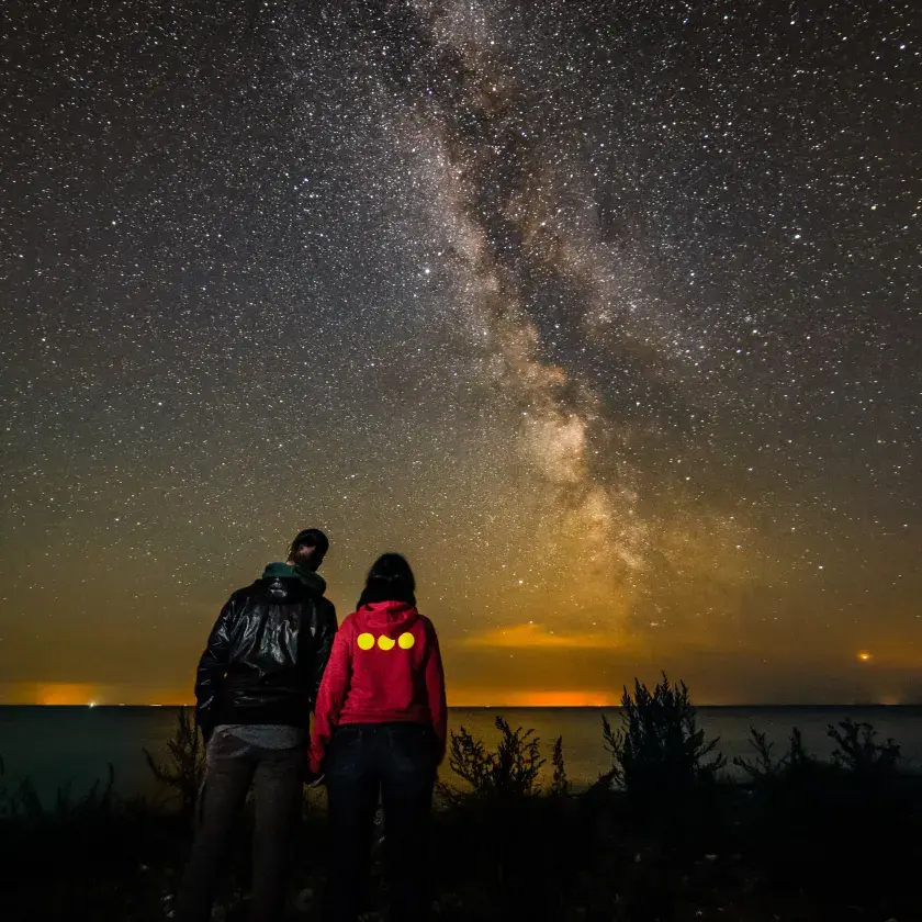 Couple watching the Milky Way